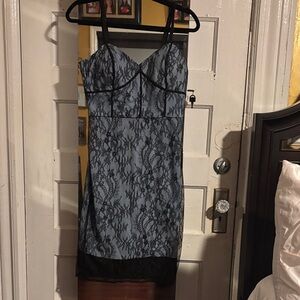 Guess Black and Gray Strapless Dress
